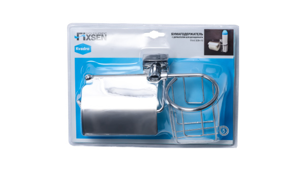 Бумагодержатель с держателем освежителя FIXSEN Kvadro FX-61309+10