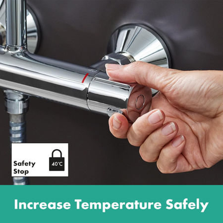 Душевая система с термостатом Hansgrohe Showerpipe 200 1jet EcoSmart Vernis Blend 26089000 хром