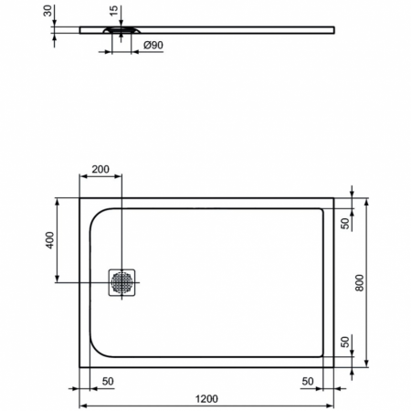 Душевой поддон (120х80) Ideal Standard ULTRAFLAT S K8227FV