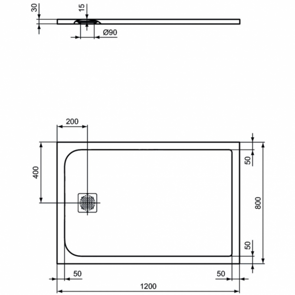 Душевой поддон (120х80) Ideal Standard ULTRAFLAT S K8227FT