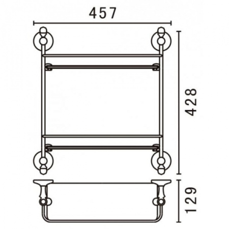 Двойная стеклянная полка Art&Max AM-E-2682BSJ-Do