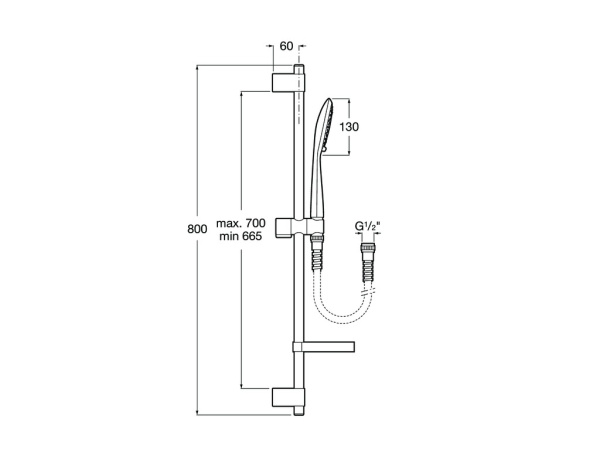 Душевой гарнтиур Roca Sensum Round 130/4F 5B1407C00