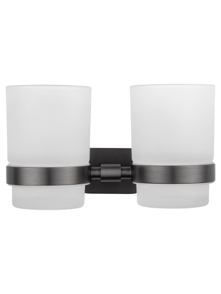 Два стакана для зубных щеток с держателем WONZON & WOGHAND GRAFFITY, темный графит WW-9328-GM