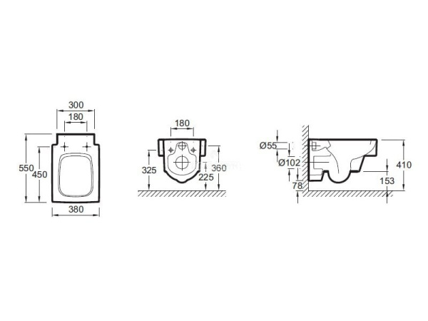 Унитаз подвесной Jacob Delafon Terrace EDA102-00 без сиденья