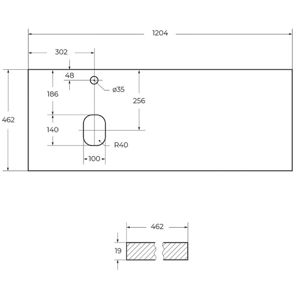 Столешница под раковину BelBagno 120 EK-120-AS-BL-L