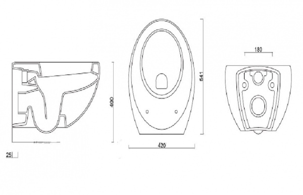 Унитаз подвесной Berges Wasserhaus Ovo Rimless 082112