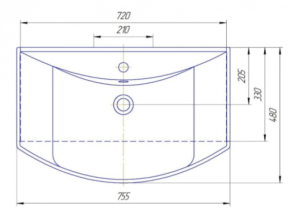 Раковина Kirovit Стиль 750