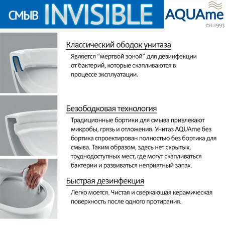Унитаз подвесной безободковый AQUAme AQM2002PRO