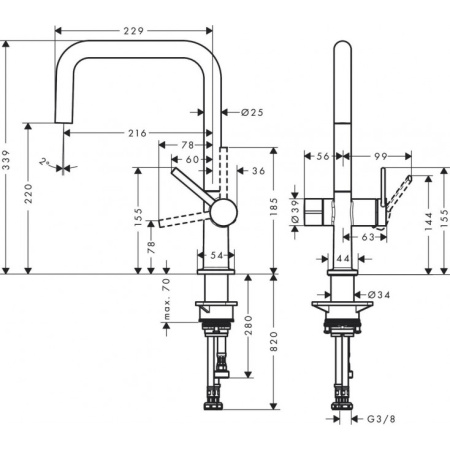 Кухонный смеситель Hansgrohe Talis M54 72807000, хром