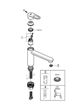 Смеситель для кухни Grohe BauEdge 31693 000 (31693000) хром