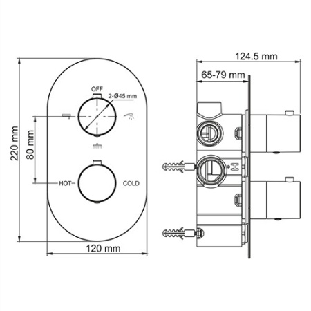 Термостатический смеситель для ванны  WasserKRAFT Berkel 4844 Thermo