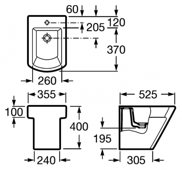 Биде приставное Roca Hall  357624000