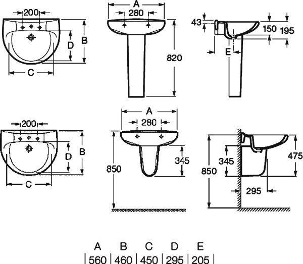 Раковина подвесная (56x46) Roca Victoria  32739300Y