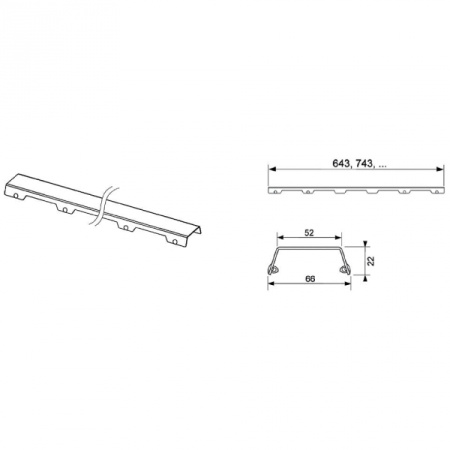 Накладная панель 70 см Tece ТЕСЕdrainline steel II 600782 хром Накладная панель 70 см Tece ТЕСЕdrainline steel II 600782 хром