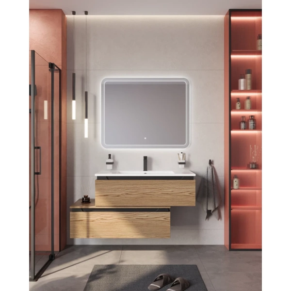 Тумба под раковину Cezares SLIDER-1000-1C-PI-RT-P дуб тангент