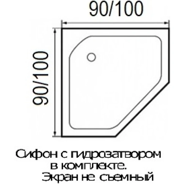 Акриловый душевой поддон (100х100) Wemor 10000003090 универсальная