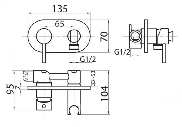 Смеситель для душа Cezares Articoli Vari CZR-DA5-01