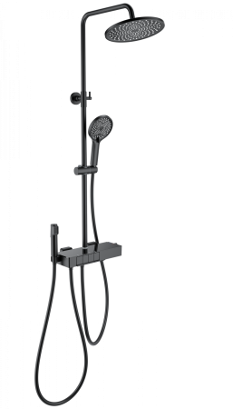 Душевая система с термостатом WONZON & WOGHAND MUSE Forte, черный матовый WW-B3580-MB