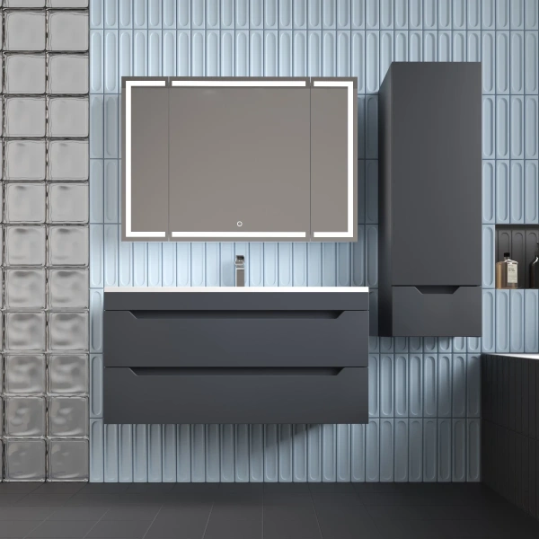 Тумба подвесная без раковины 100 см Style Line Остин ЛС-00002408 графит матовый