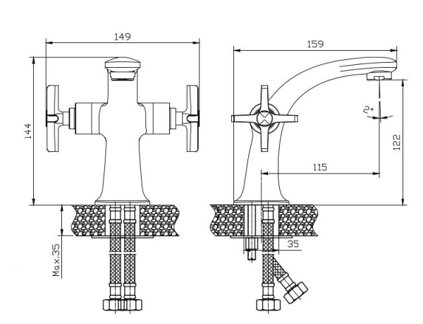 Смеситель для раковины RUSH Melville MV1135-11