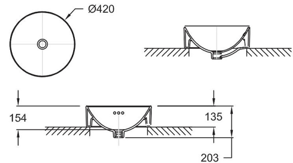 Раковина накладная (42х42) Jacob Delafon Vox 42 E14800-7