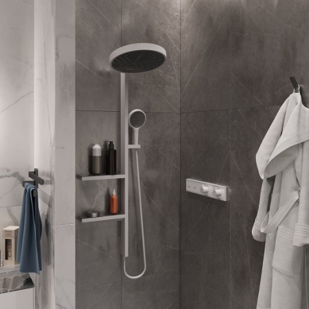 Термостат для душа на 2 потребителя Hansgrohe RainSelect 15380700 белый матовый 