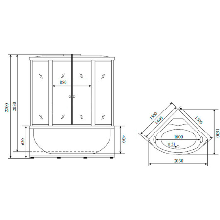 Душевая кабина Timo Standart Silver Fabric T-6655SF
