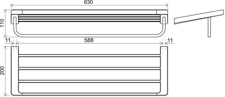Полка с полотенцедержателем Ravak 10° TD 330 X07P327