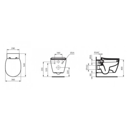 Унитаз-биде подвесной Ideal Standard Connect E772101