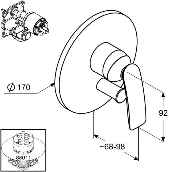 Встраиваемый смеситель для ванны Kludi Balance 526508775