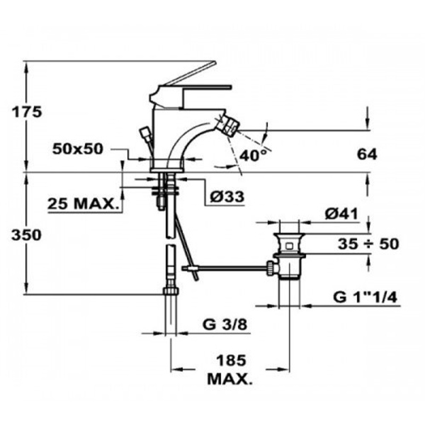 Смеситель для биде Teka CUADRO 3862202