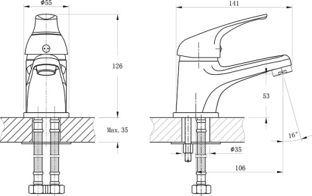 Смеситель для раковины RUSH Corsica CO4240-11