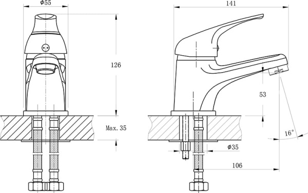 Смеситель для раковины RUSH Corsica CO4240-11