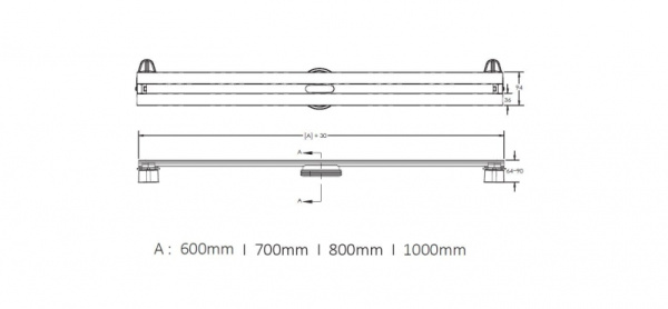 Душевой лоток Berges Wasserhaus Super Slim 800 (в стену) 092154 золото