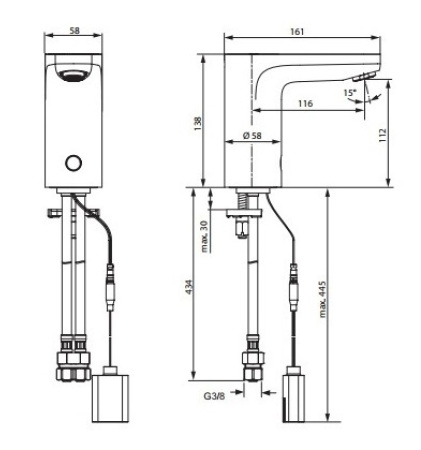 Кран инфракрасный для раковины Ideal Standard Ceraplus A6144AA, хром