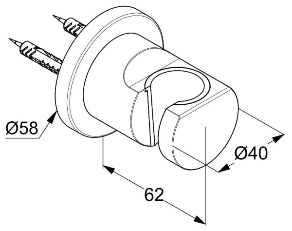 Настенный держатель для лейки Kludi Nova Fonte 2055253-15 Настенный держатель для лейки Kludi Nova Fonte 2055253-15
