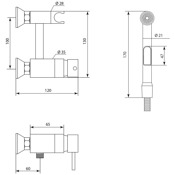 Смеситель Славен с гигиеническим душем Город Д (СЛ-ОД-Д51)