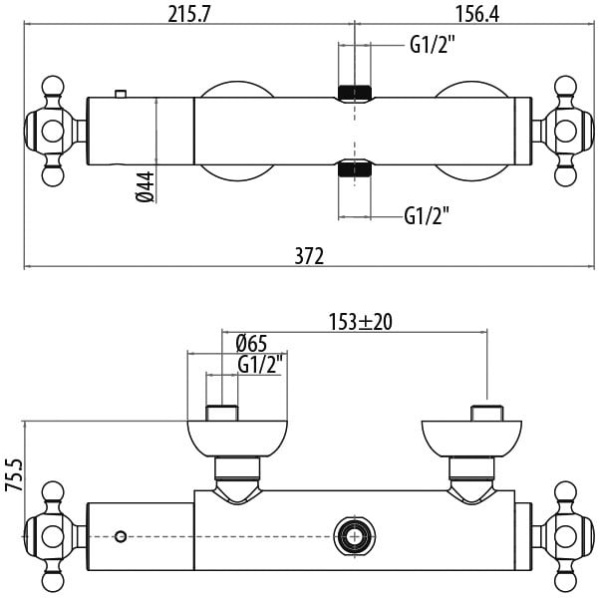 Термостатический смеситель для душа Gattoni Termostatici TSRE700C0cr Термостатический смеситель для душа Gattoni Termostatici TSRE700C0cr
