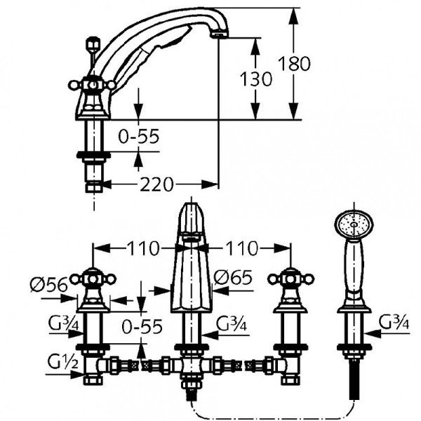 Смеситель для ванны Kludi Adlon/1926 515244520