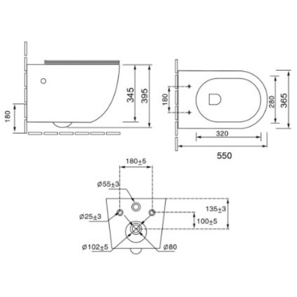 Комплект унитаза с инсталляцией Grossman Style 97.4411GWLS.05.32M с клавишей смыва
