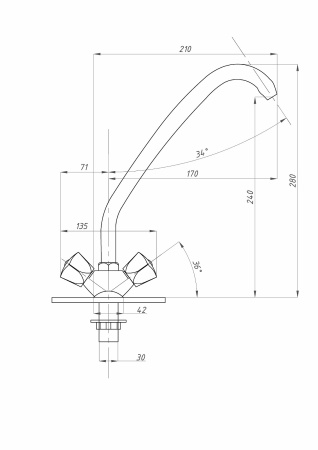 Смеситель для кухни ПСМ-Профсан  СТАНДАРТ-Б PSM-120-50