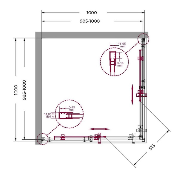 Душевой уголок BelBagno Marino MARINO-A-2-100-C-NERO