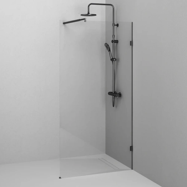 Душевая перегородка 100 см Am.Pm X-Joy W94WI-100-F1-BTE черный матовый