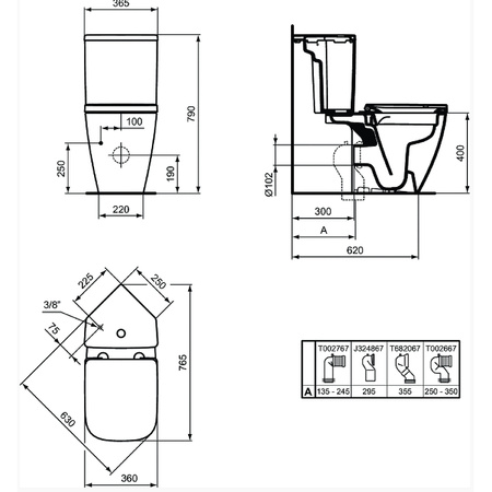 Бачок для унитаза угловой Ideal Standard I.Life S T520101