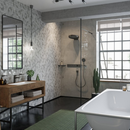 Смеситель для раковины с донным клапаном Push-Open Hansgrohe Metropol 32507670 черный матовый