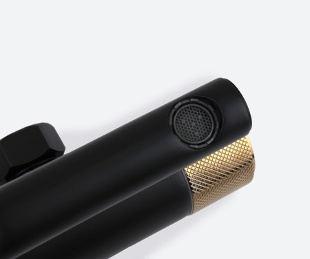 Душевая система с изливом Bronze de Luxe Avantgarde черный, розовое золото 2039RGB