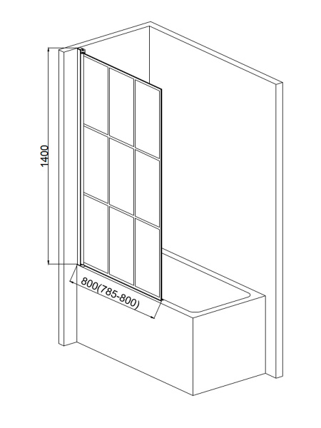 Шторка на ванну AQUAme AQM2858-L