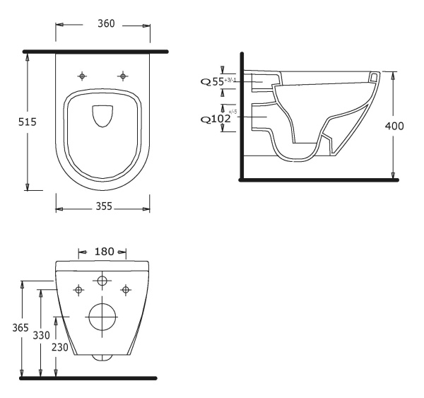Подвесной безободковый унитаз с функцией биде с сиденьем микролифт beWash  Vettern 82323601