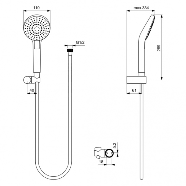 Душевой комплект 4в1 Ideal Standard Ceraflex BC447AA