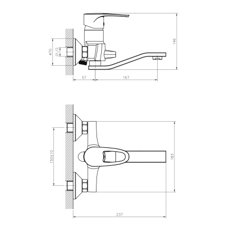 Смеситель для ванны DECOROOM DR70 DR70044